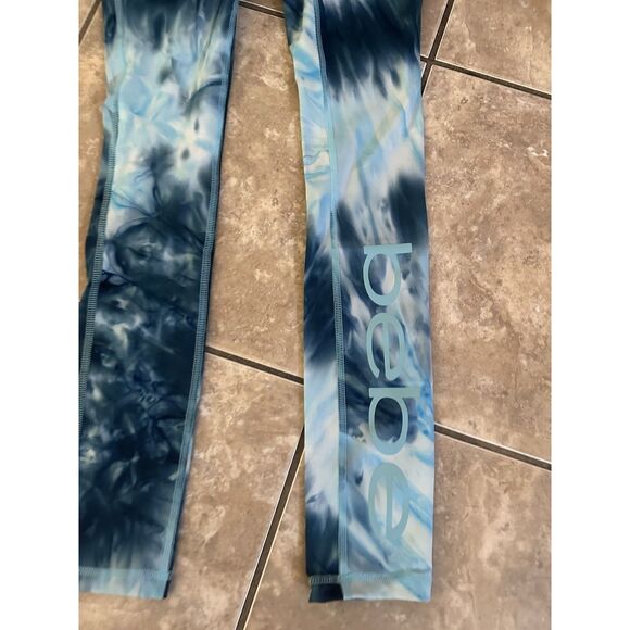 NWT Bebe S Tie Dye Leggings Deep Ocean Sea Glass Pockets - Picture 2 of 4